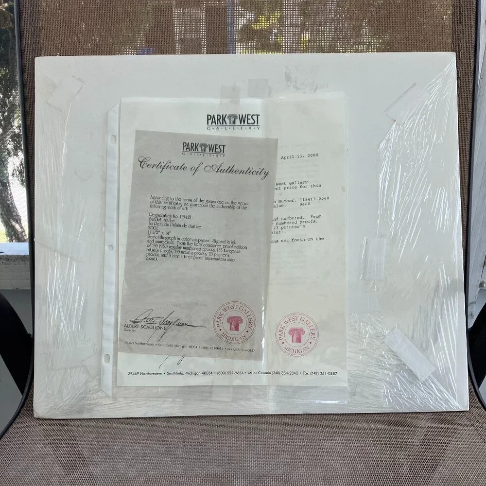 "Le Pont du Palais de Justice" by Andre Bardet Seriolithograph - Picture 6 of 8